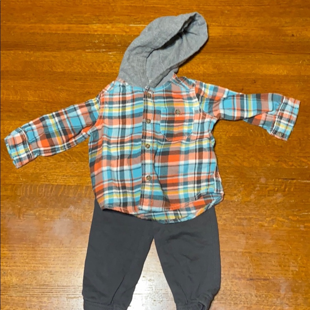 Flannel hoodie set